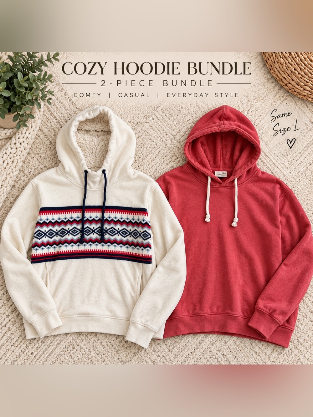 2-Piece Cozy Hoodie Bundle Size L | Abercrombie - Universal Thread